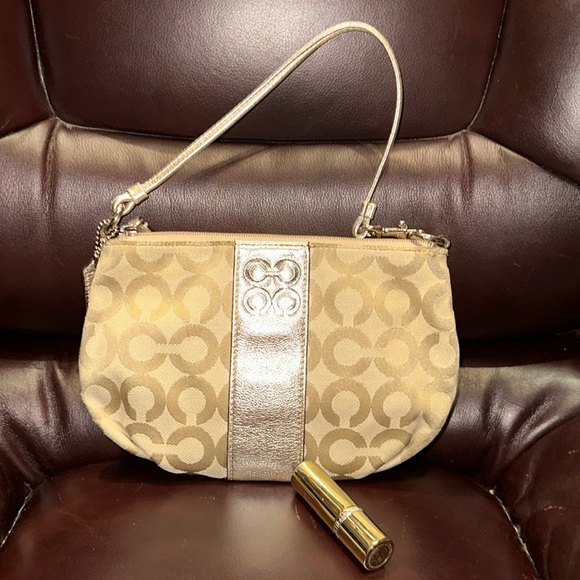Coach Signature Canvas & Leather Wristlet - Picture 1 of 16